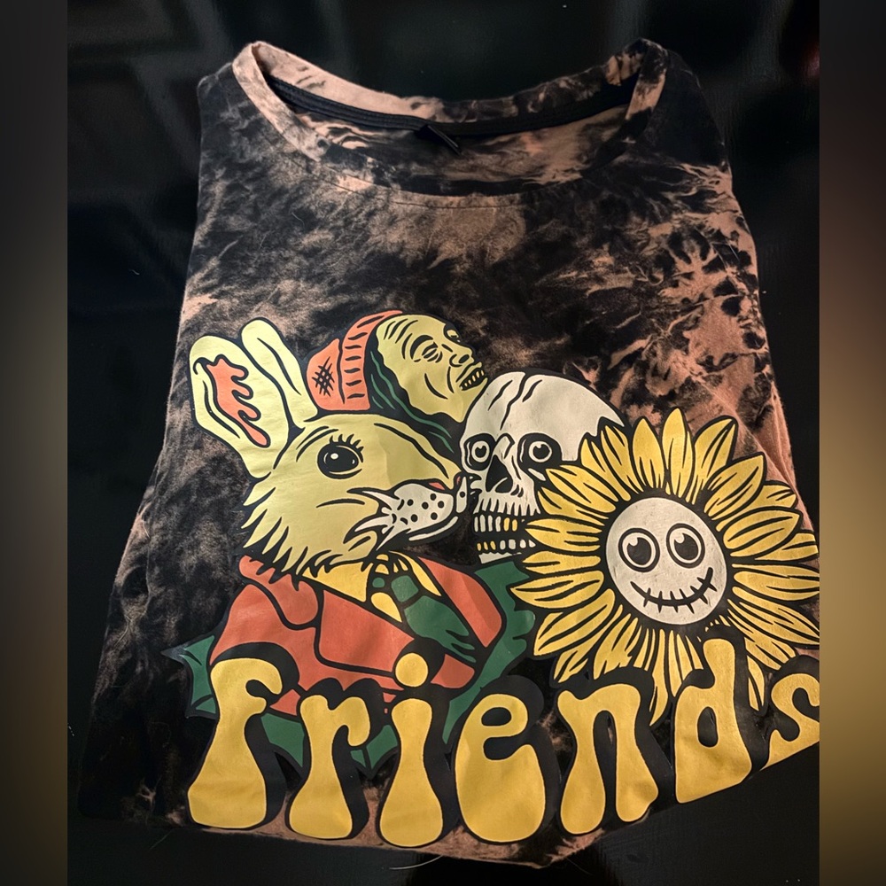Funky Unique Tie Dye Friends Tee Shirt